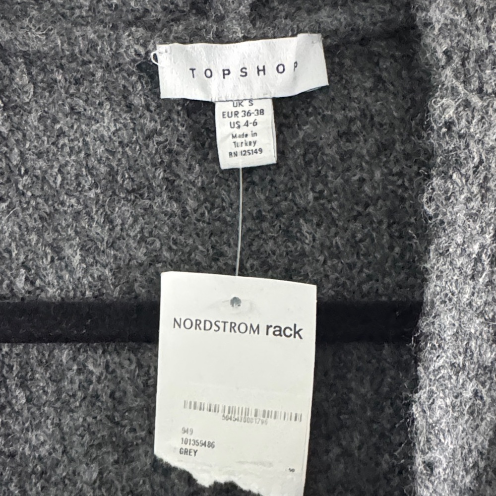 Topshop Charcoal Knit Cardigan - Picture 3 of 4